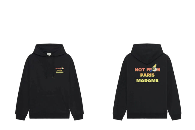 Drôle de Monsieur Black Gradient Slogan Heavyweight Hoodie Hover Image