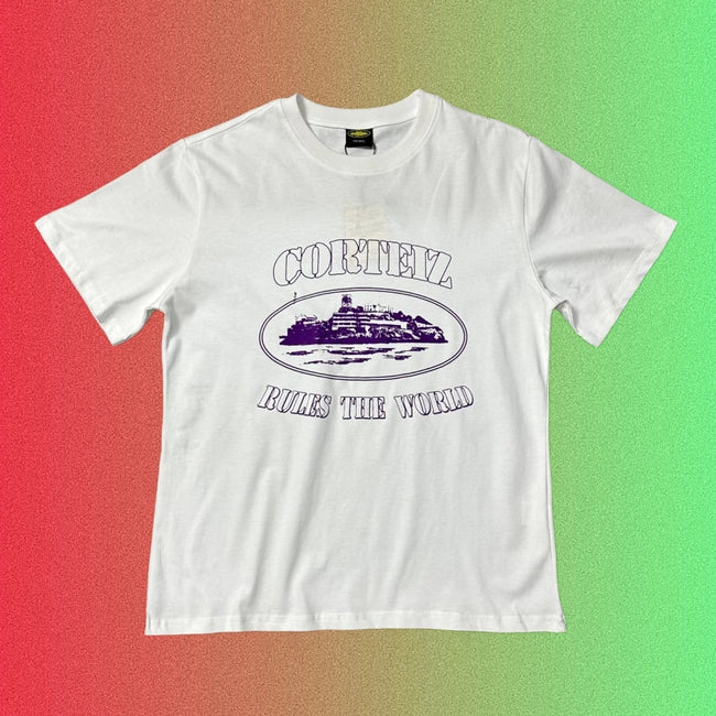 Corteiz Classic Oval Ship & RTW Logo Graphic White T-Shirt Main Image