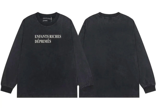 Enfants Riches Déprimés Classic Brand Logo Long-Sleeve  - Washed Black Hover Image