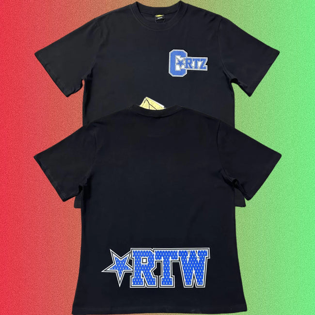 Corteiz Alcatraz Island Logo Graphic Black T-Shirt Hover Image