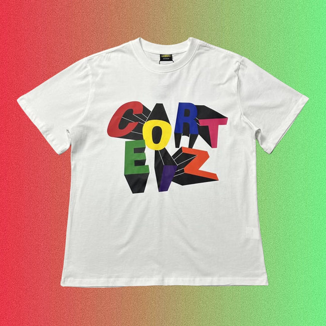 Corteiz Multicolored 3D Block Lettering Logo Black T-Shirt Main Image