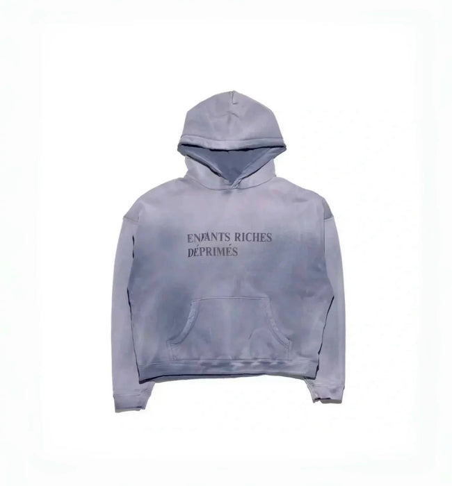 Enfants Riches Déprimés Gradient Wash Logo Hoodie - Washed Grey/Blue Hover Image