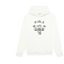Drôle de Monsieur White Vintage Racing Car and Slogan Graphic Print Heavyweight Drawstring Hoodie