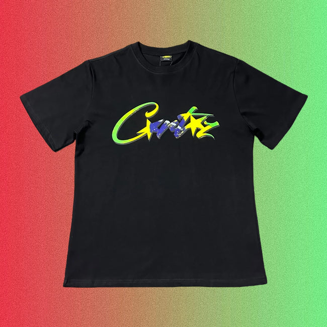 Corteiz Classic Logo Graphic Black T-Shirt Hover Image
