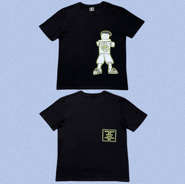 ADWYSD Black Cartoon Character Tee Hover Image