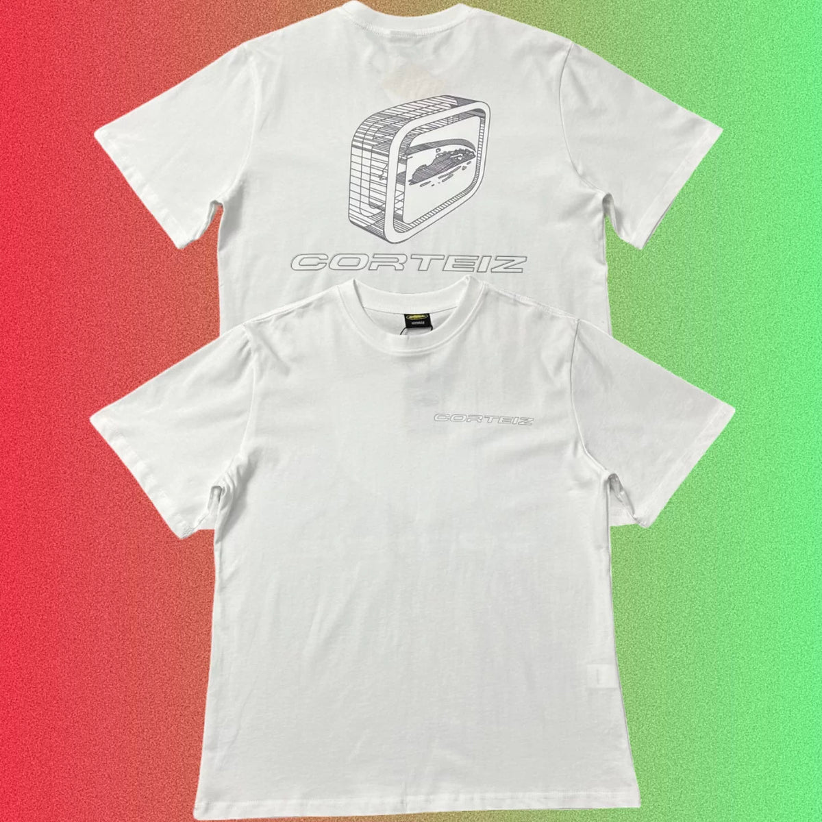 Corteiz 3D Retro Mac Computer Monitor Graphic Black T-Shirt (Front & Back Print)