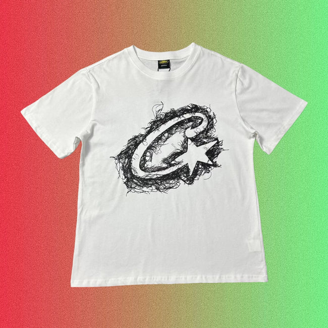 Corteiz Sketch Star C Logo Graphic Black T-Shirt Main Image