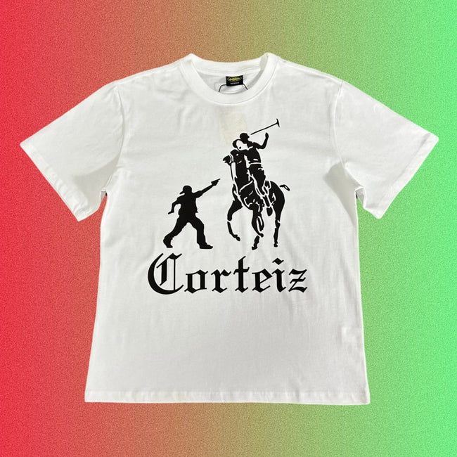 Corteiz Parody Polo Rider Graphic Black T-Shirt Main Image