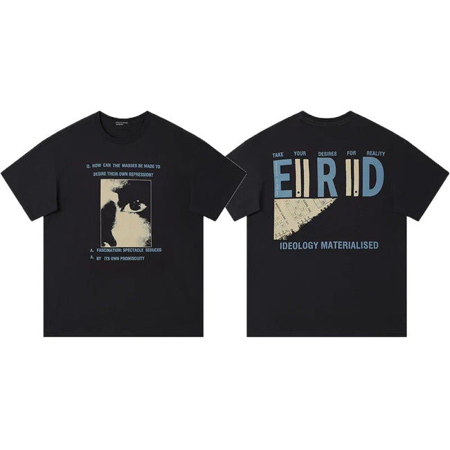 Enfants Riches Déprimés Partial Eye Graphic & Large "E[II]R[I]D" Back T-Shirt - Black Hover Image