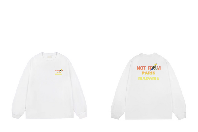 Drôle de Monsieur White Colorful "Not From Paris Madame" Graphic Print Long Sleeve Crewneck Sweatshirt Hover Image