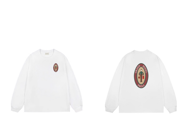 Drôle de Monsieur White Hotel Graphic Print Long Sleeve Crewneck Sweatshirt Hover Image