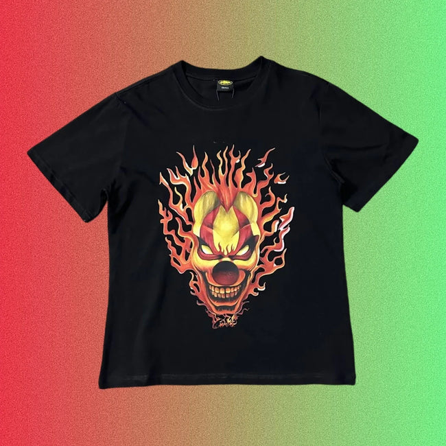 Corteiz Red Heart Ship Logo Graphic Black T-Shirt Hover Image