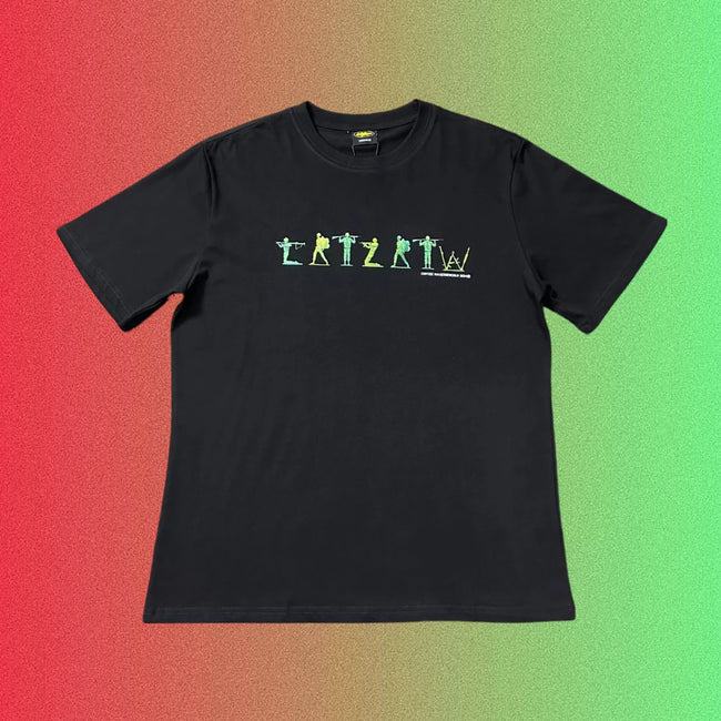 Corteiz Gradient Silhouette Logo "CRTZ RTW" Black T-Shirt Hover Image
