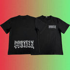 Corteiz Gothic Font Logo Black T-Shirt (Front & Back Print)