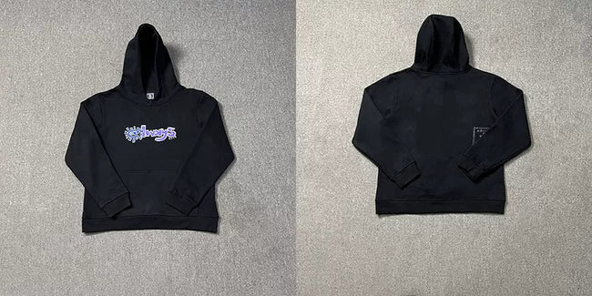 ADWYSD Script Logo Hoodie - Black / Purple Hover Image