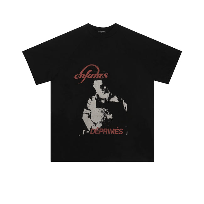 Enfants Riches Déprimés Red Typography Portrait T-Shirt - Black Hover Image