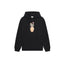 Drôle de Monsieur Black Hand Floral Graphic Heavyweight Fleece-Lined Drawstring Hoodie