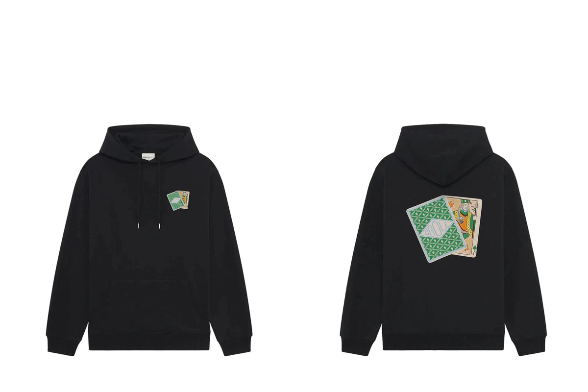 Drôle de Monsieur Black Playing Card Graphic Heavyweight Hoodie
