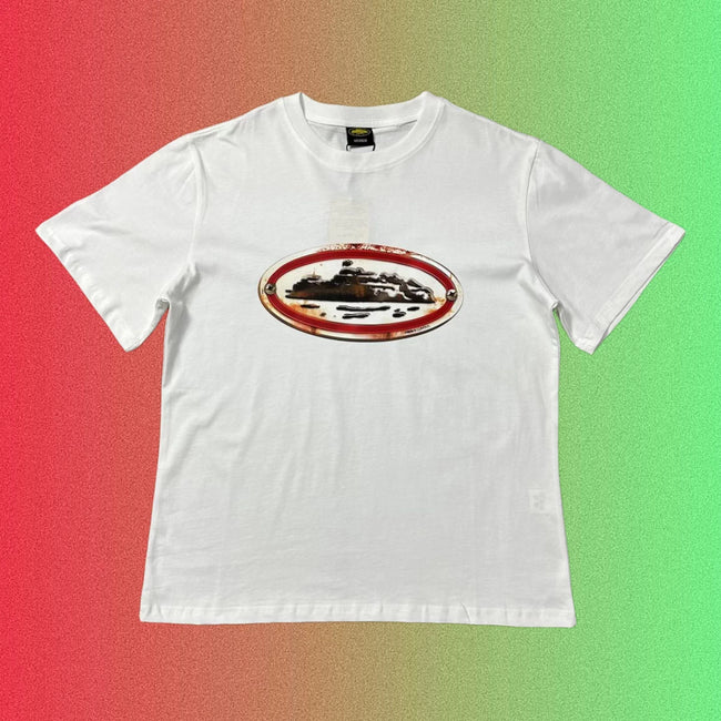 Corteiz Vintage Oval Ship Logo Graphic Black T-Shirt Main Image