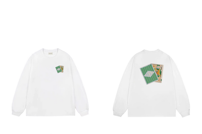 Drôle de Monsieur White Playing Cards Graphic Print Long Sleeve Crewneck Sweatshirt Hover Image